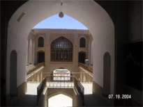 View of yard and window from arched hall - Yazd by Husein Hemmati July 2004